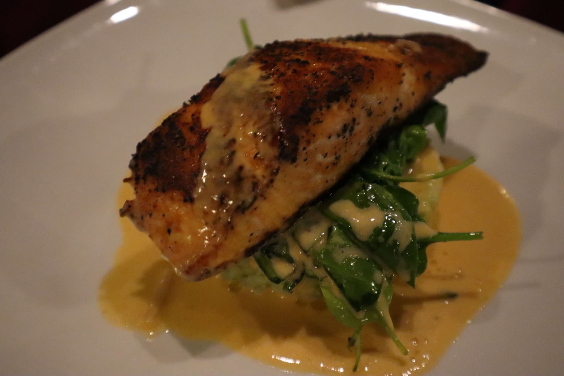 Seared chicken florentine with spinach and butter sauce